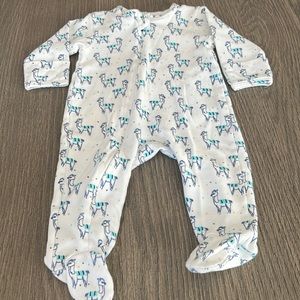 eGG llama print zipper footie